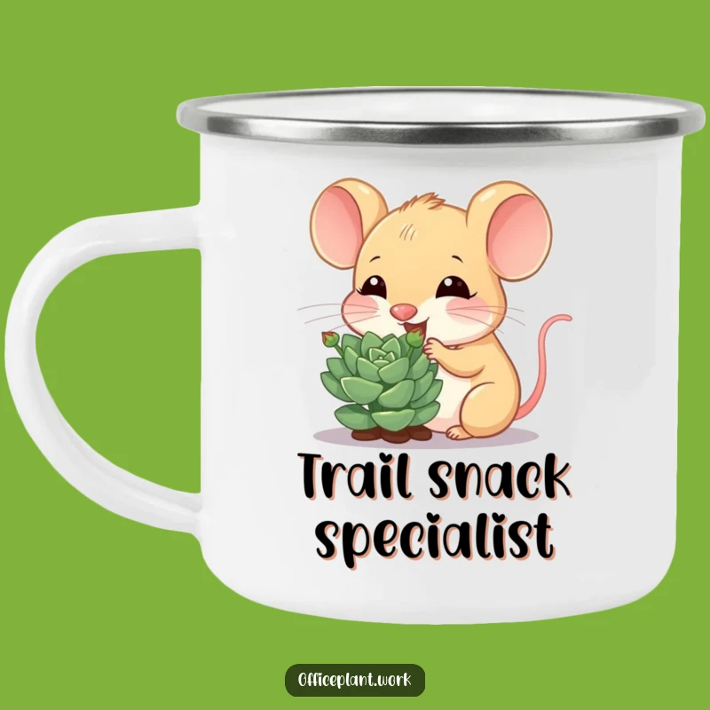 Adventure Funny Mouse Succulent Camping Mug: Cheerful Critter Outdoor Gift