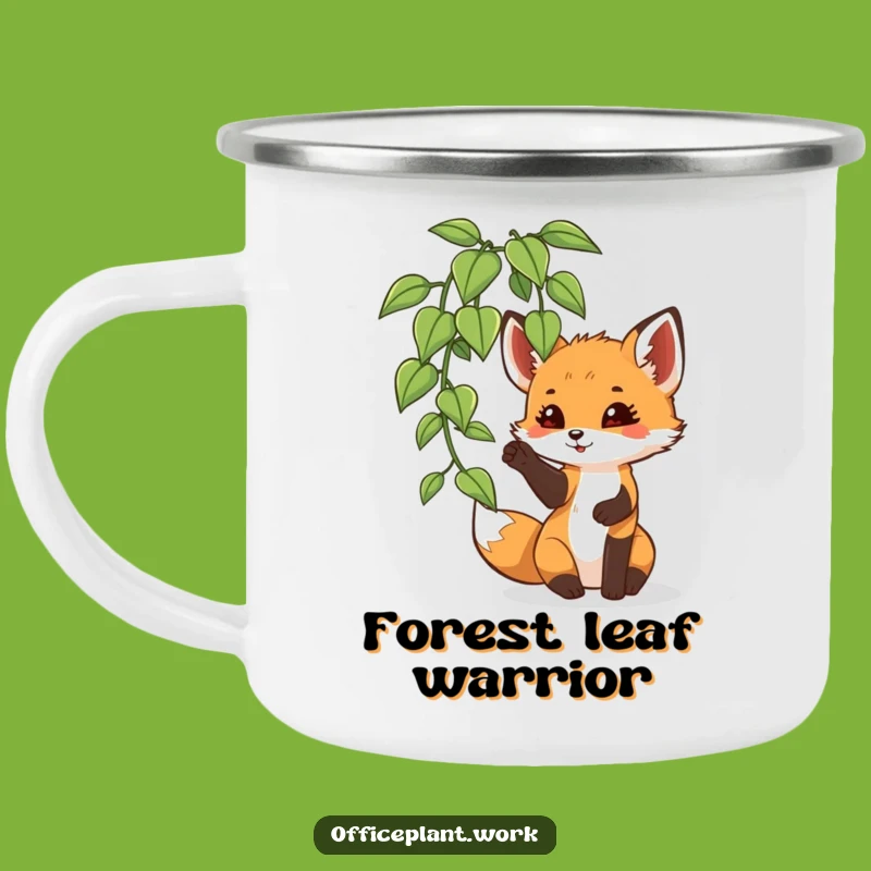 Adventure Funny Fox Cub Plant Camping Mug: Playful Outdoor Gift
