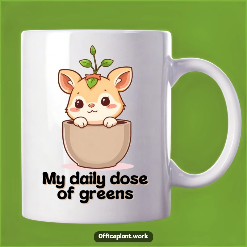 Funny Curious Plant Animal Mug, A Peek-a-Boo Sprout Friend, Perfect Gift