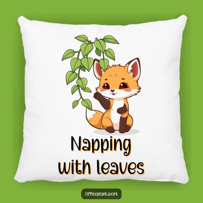Comfy Funny Fox Cub Plant Pillow: Playful Paw Accent Gift