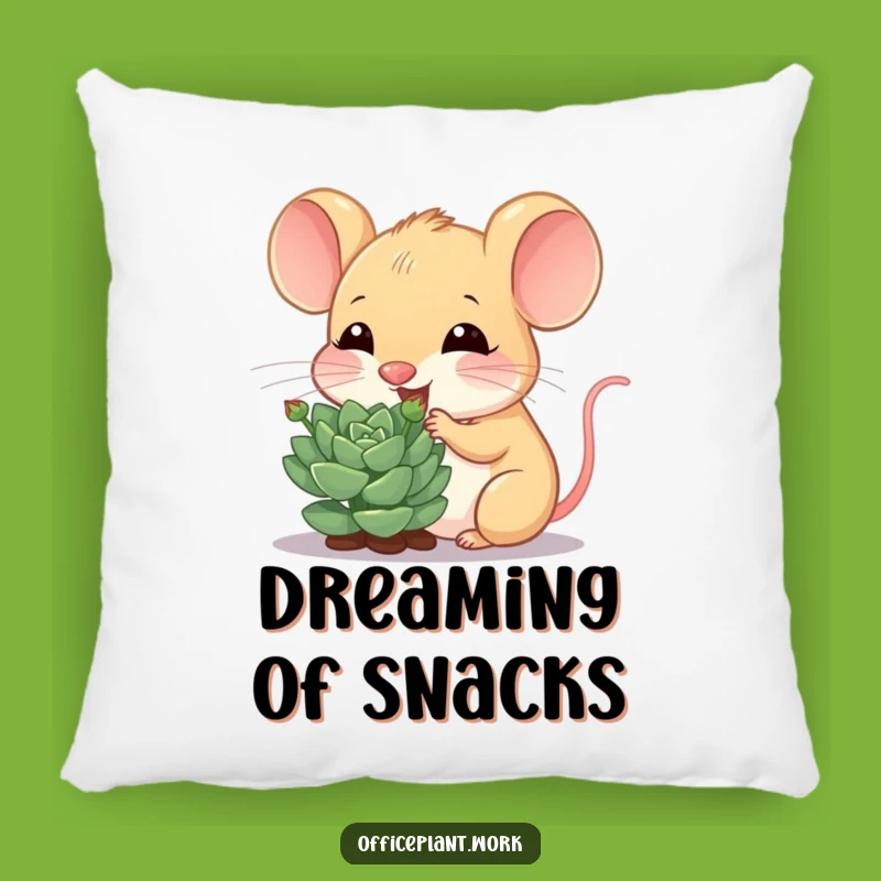 Comfy Funny Mouse Succulent Pillow: Cheerful Nibbler Accent Gift