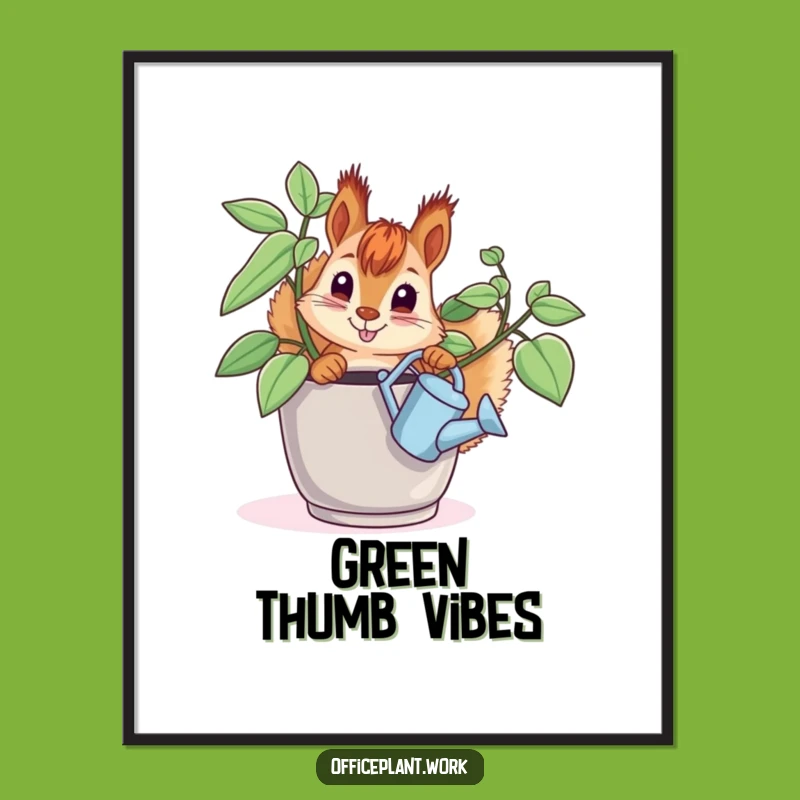 Instant Funny Squirrel Plant Digital Art: Curious Critter Download Gift