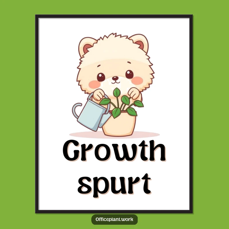 Funny Desk Plant Animal Poster - Adorable Wall Art for Green Thumbs!