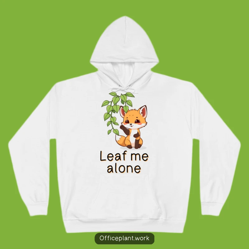 Cozy Funny Fox Cub Plant Hoodie: Playful Cub Comfort Gift