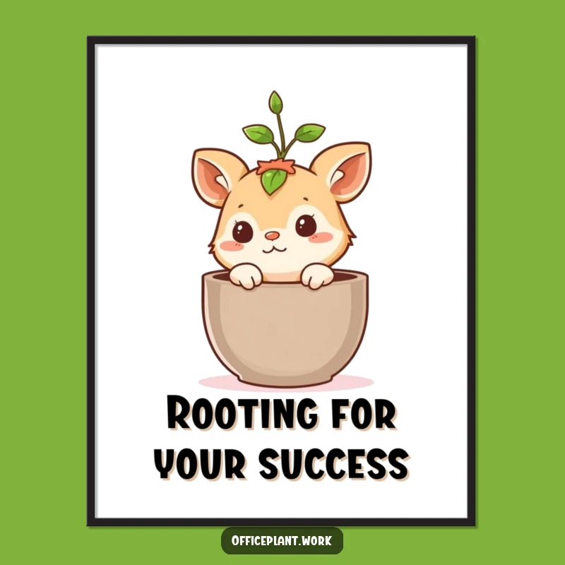 Free Printable Wall Art: Curious Critter Sprouts Laughter - Funny Downloadable Home Decor