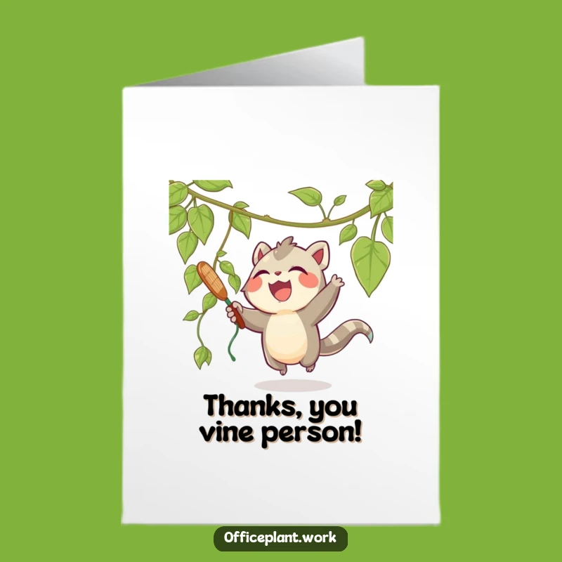 Free Printable Thank You Card: Creature's Playful Thanks - Funny Downloadable Gift