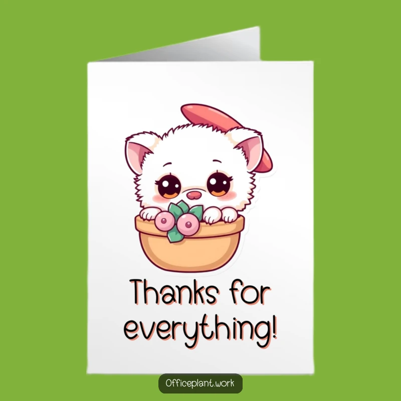 Free Printable Thank You Fuzzy Creature Card - Downloadable Cute Creature Gift