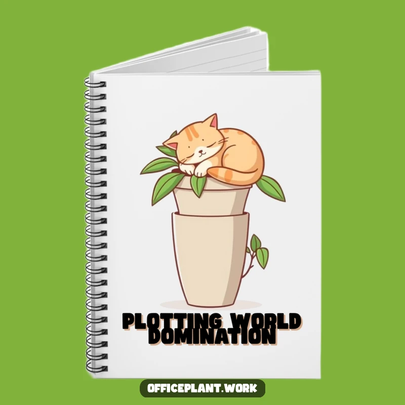 Funny Cat Nap Notebook - Office Plant Journal Gift
