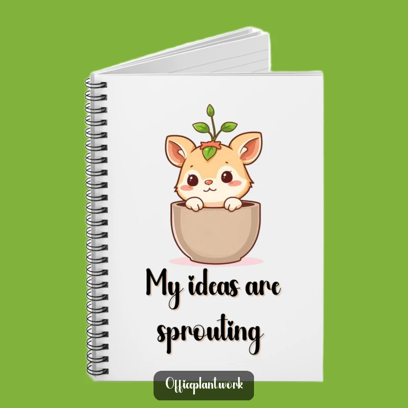 Funny Curious Sprout Notebook, Peek-a-Boo Plant Journal, Hilarious Gift Idea