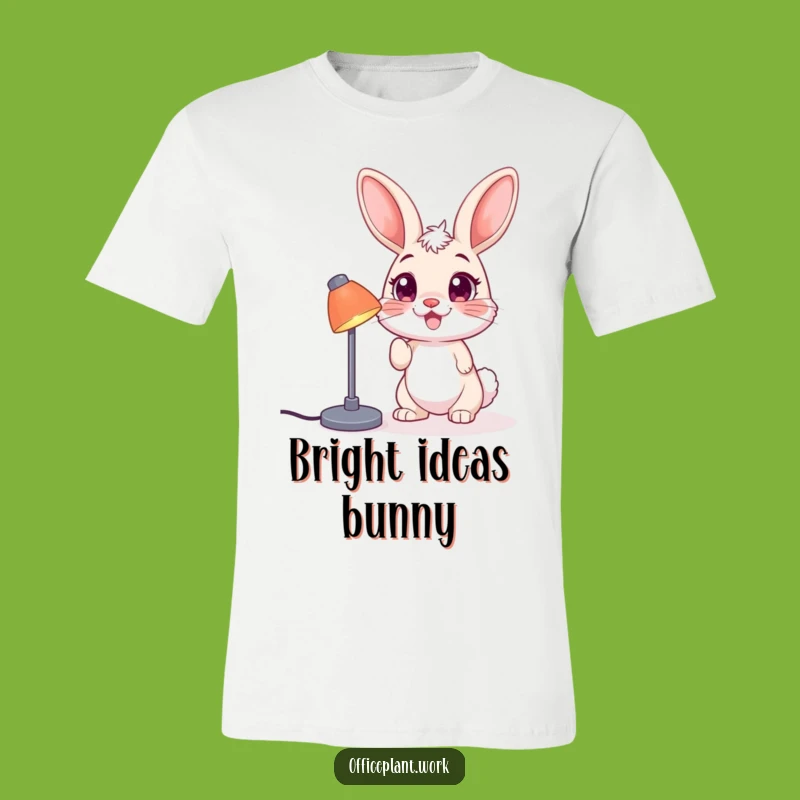 Funny Bunny Desk Lamp T-Shirt: Playful Nudge Animal Gift
