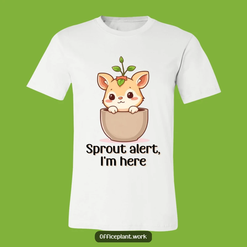 Funny Curious Animal T-Shirt, Peek-a-Boo Sprout Tee, Hilarious Plant Lover Gift