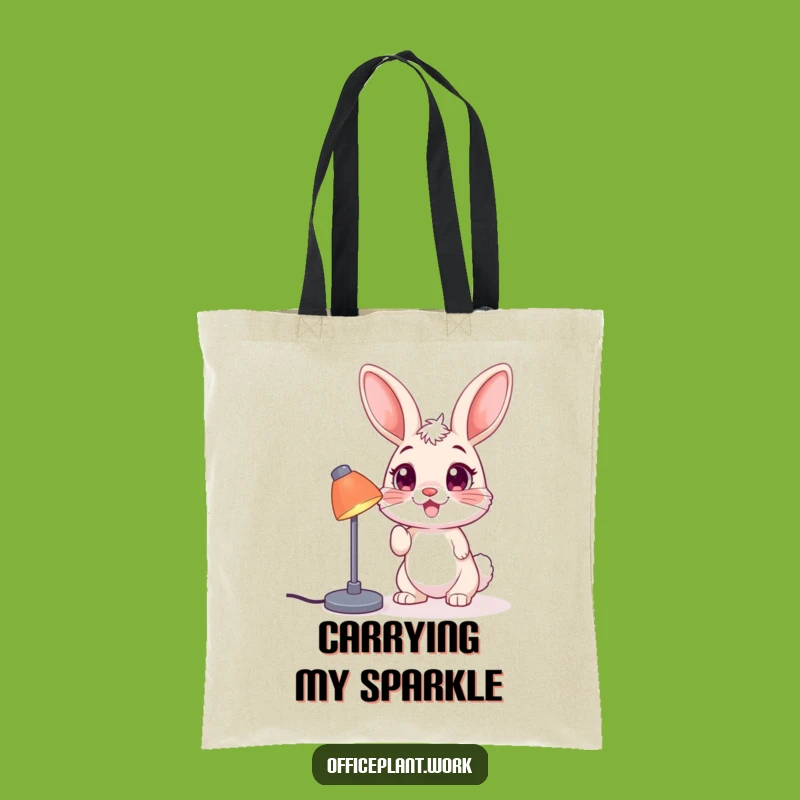 Funny Bunny Lamp Tote Bag: Playful Nudge Carry-All Gift